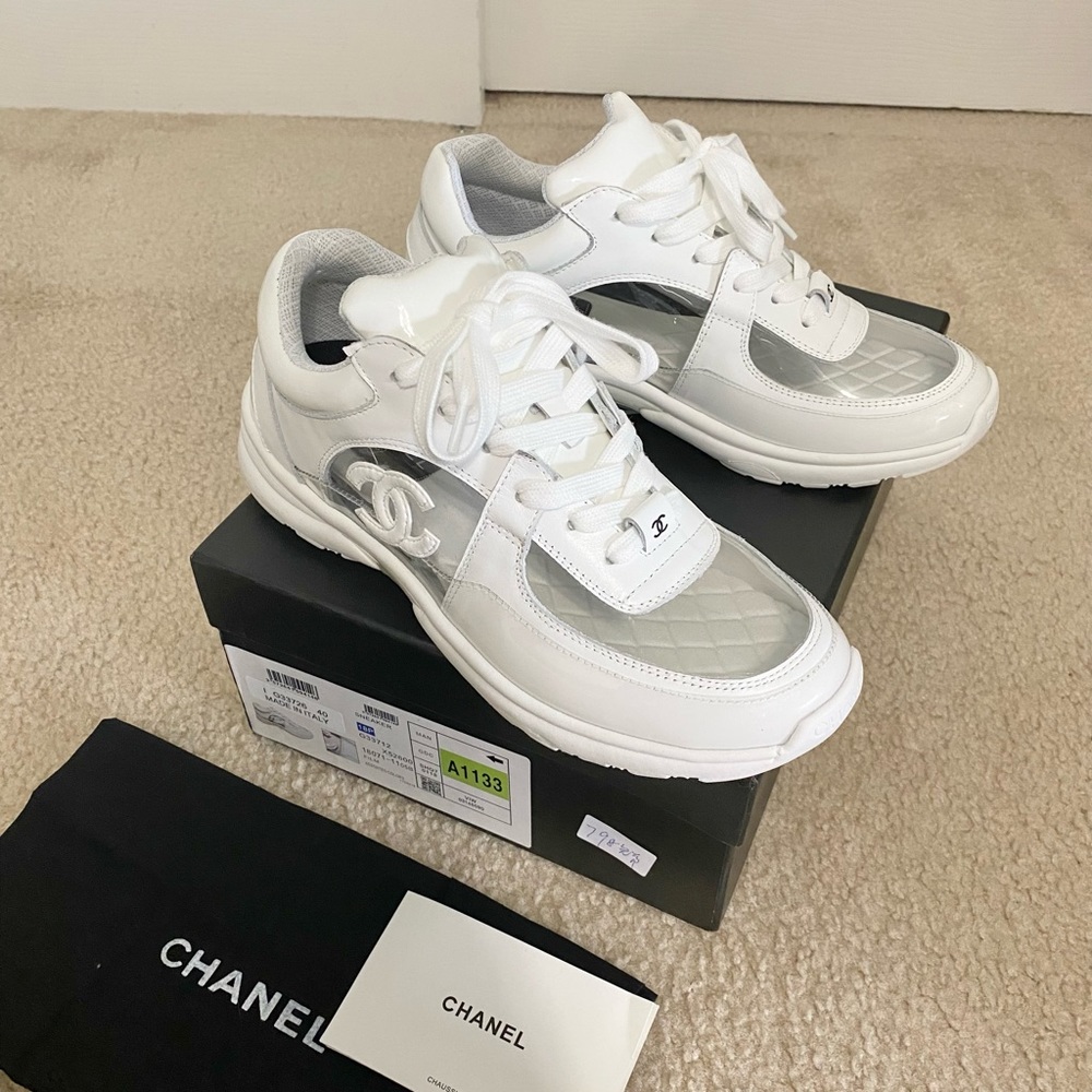 CC white PVC transparent sneakers